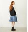 PLEATED DENIM SKIRT