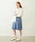 PLEATED DENIM SKIRT