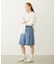 PLEATED DENIM SKIRT