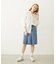 PLEATED DENIM SKIRT