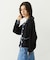 OPEN COLLAR CONTRAST TRIM KNIT CARDIGAN