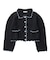 OPEN COLLAR CONTRAST TRIM KNIT CARDIGAN