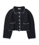 OPEN COLLAR CONTRAST TRIM KNIT CARDIGAN