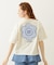 CUT OUT LOGO GINGHAM FLOWER WIDE S/S TEE