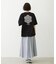 CUT OUT LOGO GINGHAM FLOWER WIDE S/S TEE