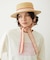 TRIMMED RIBBON BOATER HAT