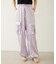 FLORAL PATTERN SATIN CARGO PANTS