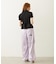 FLORAL PATTERN SATIN CARGO PANTS