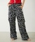 FLORAL PATTERN SATIN CARGO PANTS