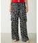 FLORAL PATTERN SATIN CARGO PANTS