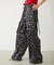 FLORAL PATTERN SATIN CARGO PANTS