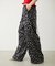 FLORAL PATTERN SATIN CARGO PANTS