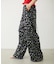 FLORAL PATTERN SATIN CARGO PANTS