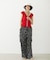 FLORAL PATTERN SATIN CARGO PANTS