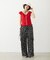 FLORAL PATTERN SATIN CARGO PANTS