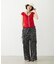 FLORAL PATTERN SATIN CARGO PANTS