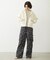 FLORAL PATTERN SATIN CARGO PANTS