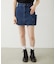 PANELED POCKET DENIM MINI SKIRT