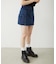 PANELED POCKET DENIM MINI SKIRT