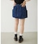 PANELED POCKET DENIM MINI SKIRT