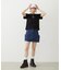PANELED POCKET DENIM MINI SKIRT