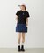 PANELED POCKET DENIM MINI SKIRT