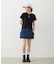 PANELED POCKET DENIM MINI SKIRT