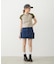 PANELED POCKET DENIM MINI SKIRT