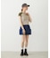 PANELED POCKET DENIM MINI SKIRT