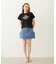 PANELED POCKET DENIM MINI SKIRT