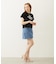 PANELED POCKET DENIM MINI SKIRT