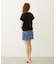 PANELED POCKET DENIM MINI SKIRT
