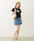 PANELED POCKET DENIM MINI SKIRT