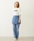 PANELED POCKET DENIM MINI SKIRT