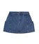 PANELED POCKET DENIM MINI SKIRT