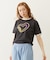 HEART LOGO FLOCK PRINT RINGER TEE