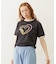 HEART LOGO FLOCK PRINT RINGER TEE