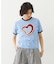 HEART LOGO FLOCK PRINT RINGER TEE