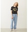 HEART LOGO FLOCK PRINT RINGER TEE