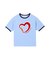 HEART LOGO FLOCK PRINT RINGER TEE
