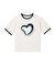HEART LOGO FLOCK PRINT RINGER TEE