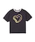 HEART LOGO FLOCK PRINT RINGER TEE