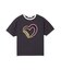 HEART LOGO FLOCK PRINT RINGER TEE