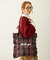 FRILLED TARTAN TOTE BAG
