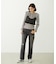 2WAY RUFFLE COLLAR STRIPED L/S TOP