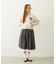 LACE HEM STRIPED SKIRT