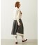 LACE HEM STRIPED SKIRT