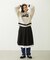 LACE HEM STRIPED SKIRT