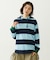 CONTRAST RIB STRIPED HOODED TOP