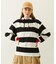 CONTRAST RIB STRIPED HOODED TOP